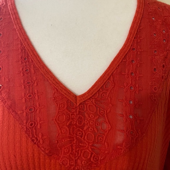 Free People Parisian nights Bell Sleeve eyelet bolo blouse - Picture 13 of 14